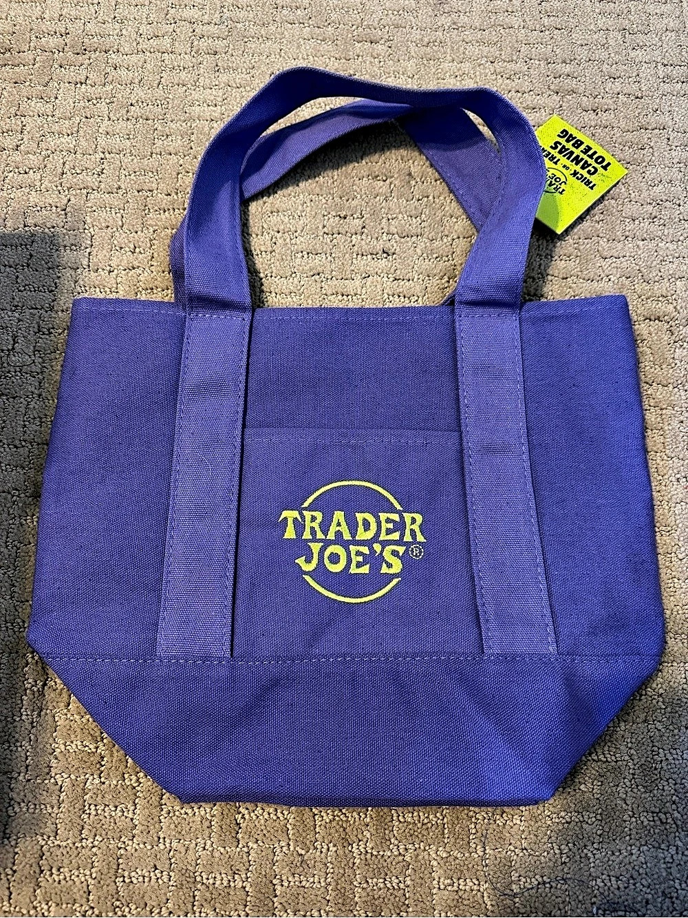 Trader Joe's Trick-or-Treat Mini Canvas Tote Bag Purple